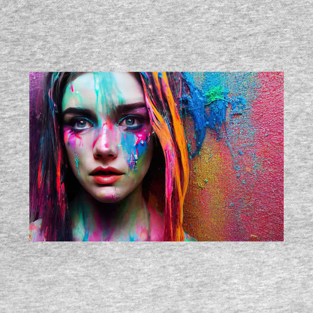 Painted Insanity Dripping Madness 5 - Abstract Surreal Expressionism Digital Art - Bright Colorful Portrait Painting - Dripping Wet Paint & Liquid Colors by JensenArtCo